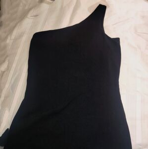 Express One Sleeve Black Tank Medium